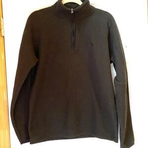 The North Face 1/4 Zip Jacket Mens Size Small Pullover Black On Black Sweater